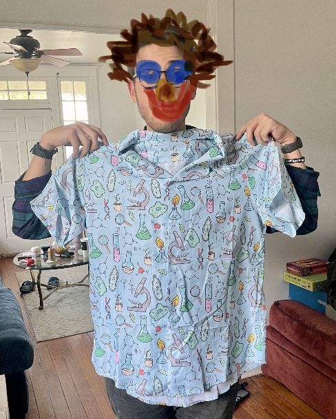 Customer photo review of Science Bioengineer Germanation Sky Blue Button Up Shirt