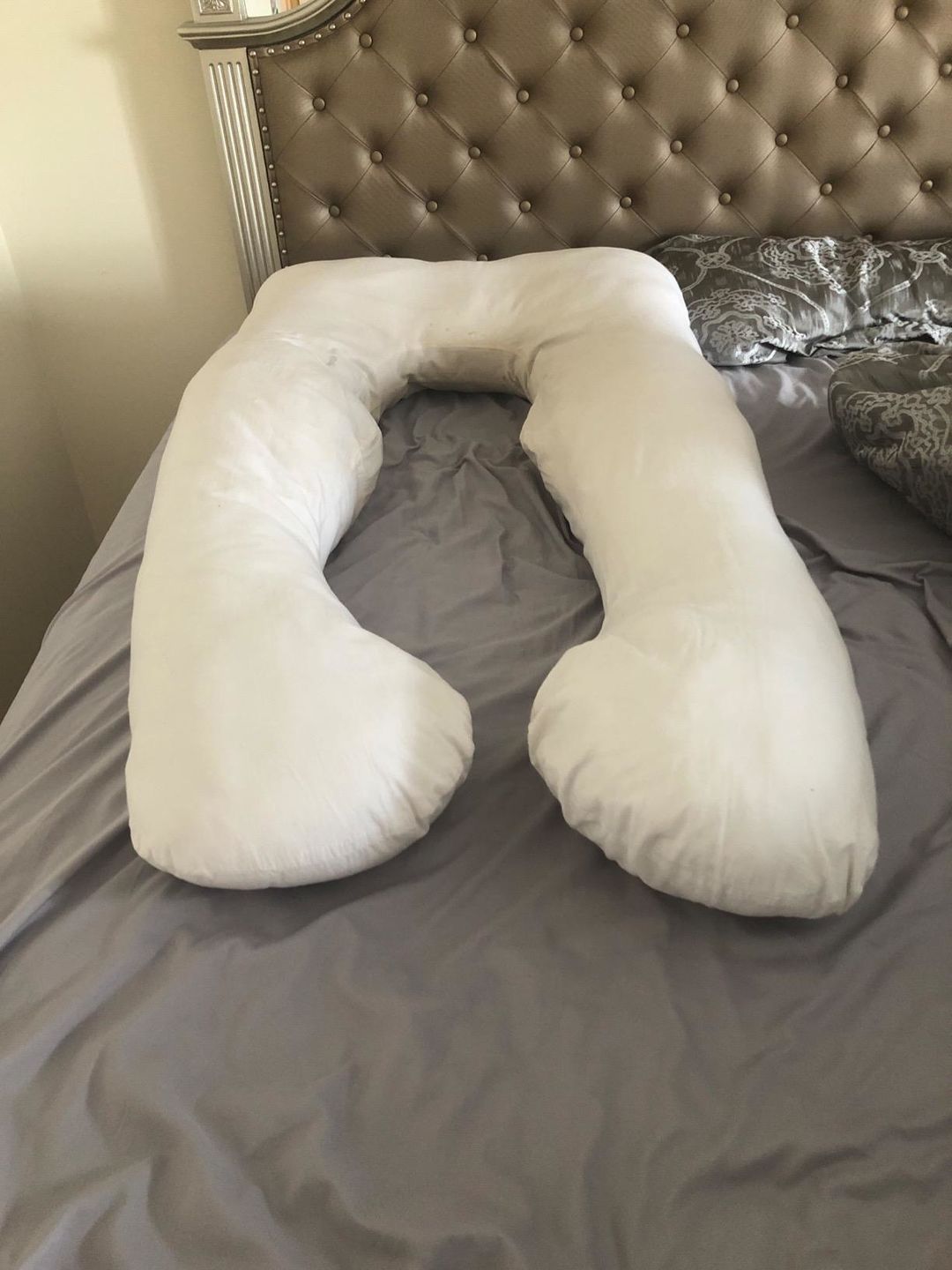 Customer photo review of Full Body Pregnancy Pillow – Extra-Long 12ft U-Shaped Maternity Support