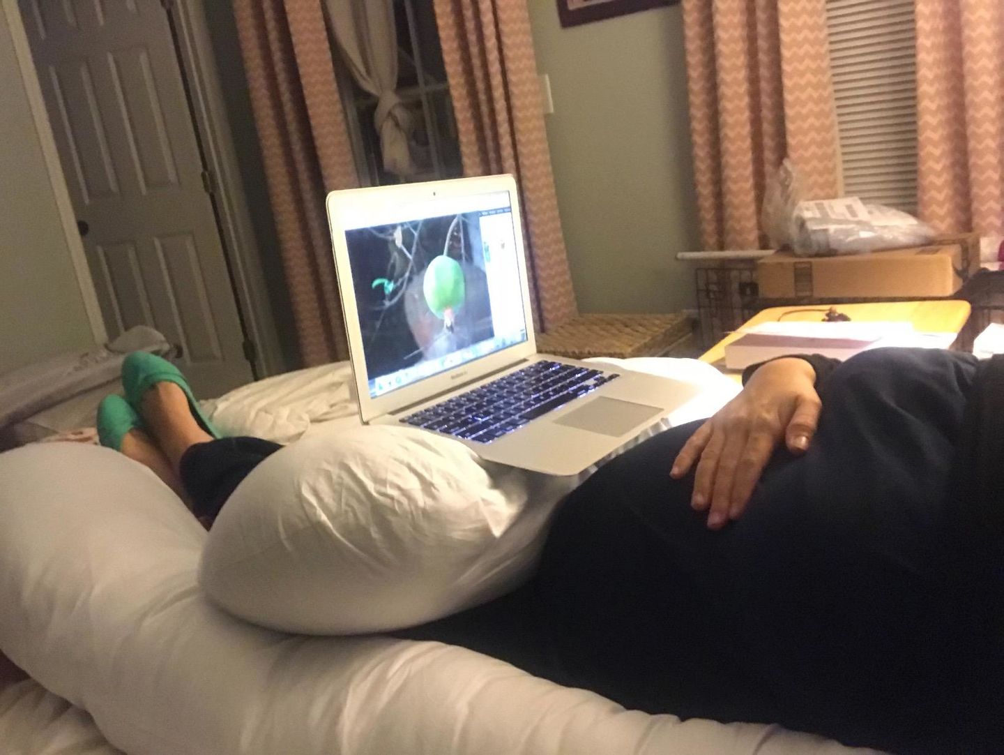 Customer photo review of Full Body Pregnancy Pillow – Extra-Long 12ft U-Shaped Maternity Support