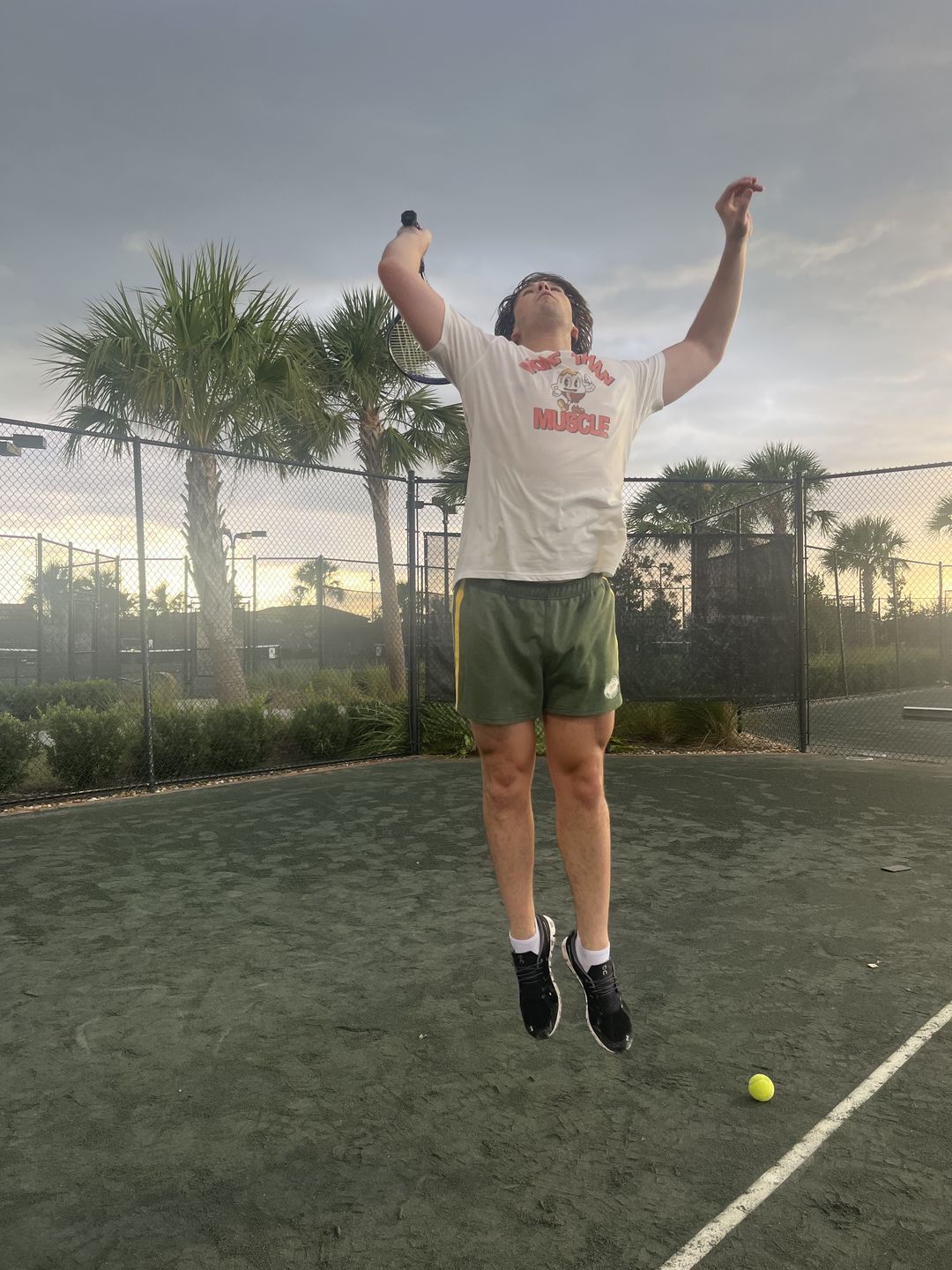Customer photo review of Vintage Cotton Gym Shorts - Washed Green