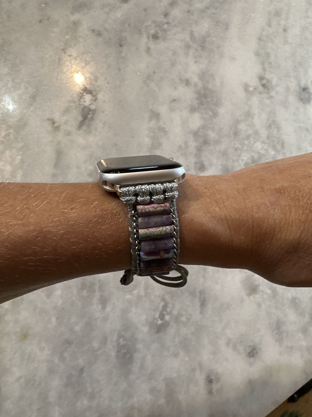 Customer photo review of Serene Imperial Jasper Apple Watch Strap