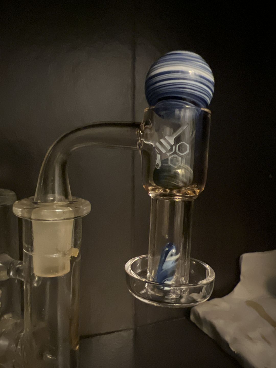 Customer photo review of HONEYSUCKLE BEVEL QUARTZ BANGER - 90° DEGREE | YL