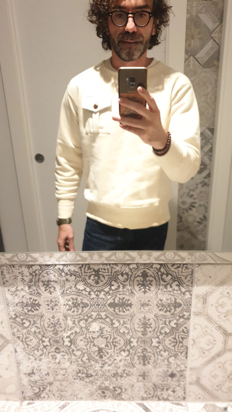 Customer photo review of Military Pocket Sweatshirt - Apricot