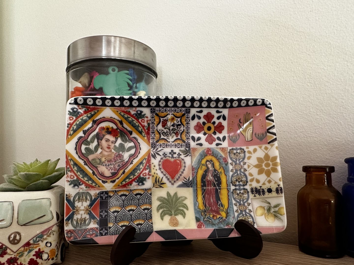 Customer photo review of Rectangle Trinket Tray Mexican Dream Tiles