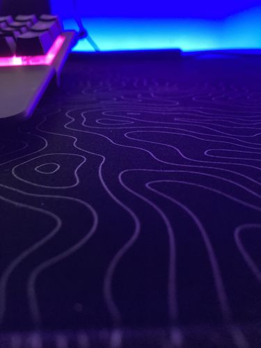 Customer photo review of Mountain Black | Deskmat