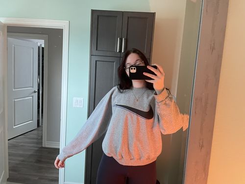 Customer photo review of Vintage Nike Big Swoosh Sweatshirt Size Medium Fits Like L