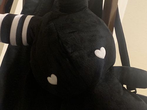 Customer photo review of Rabbit Plush Backpack 24" (BLACK)