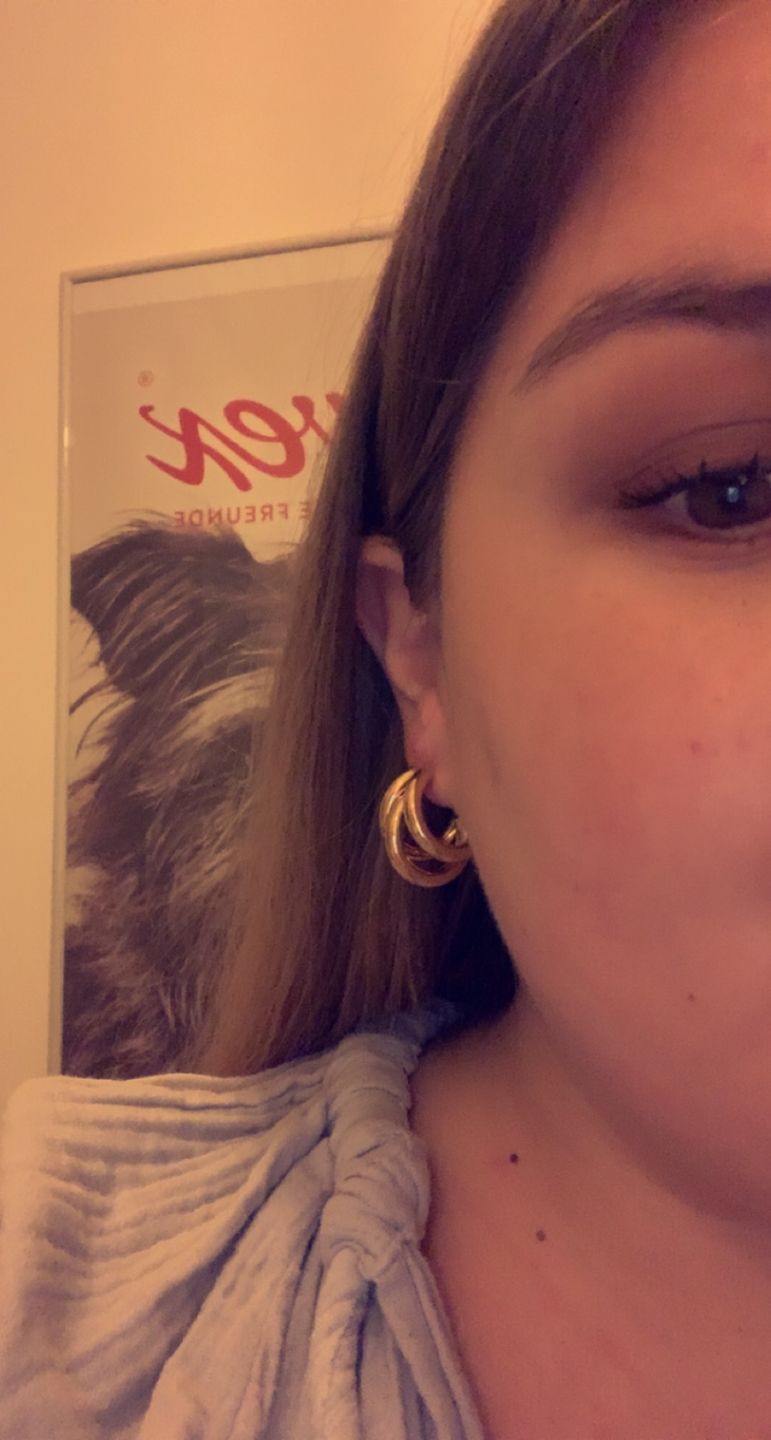 Customer photo review of Triple Ohrstecker | 18K vergoldet