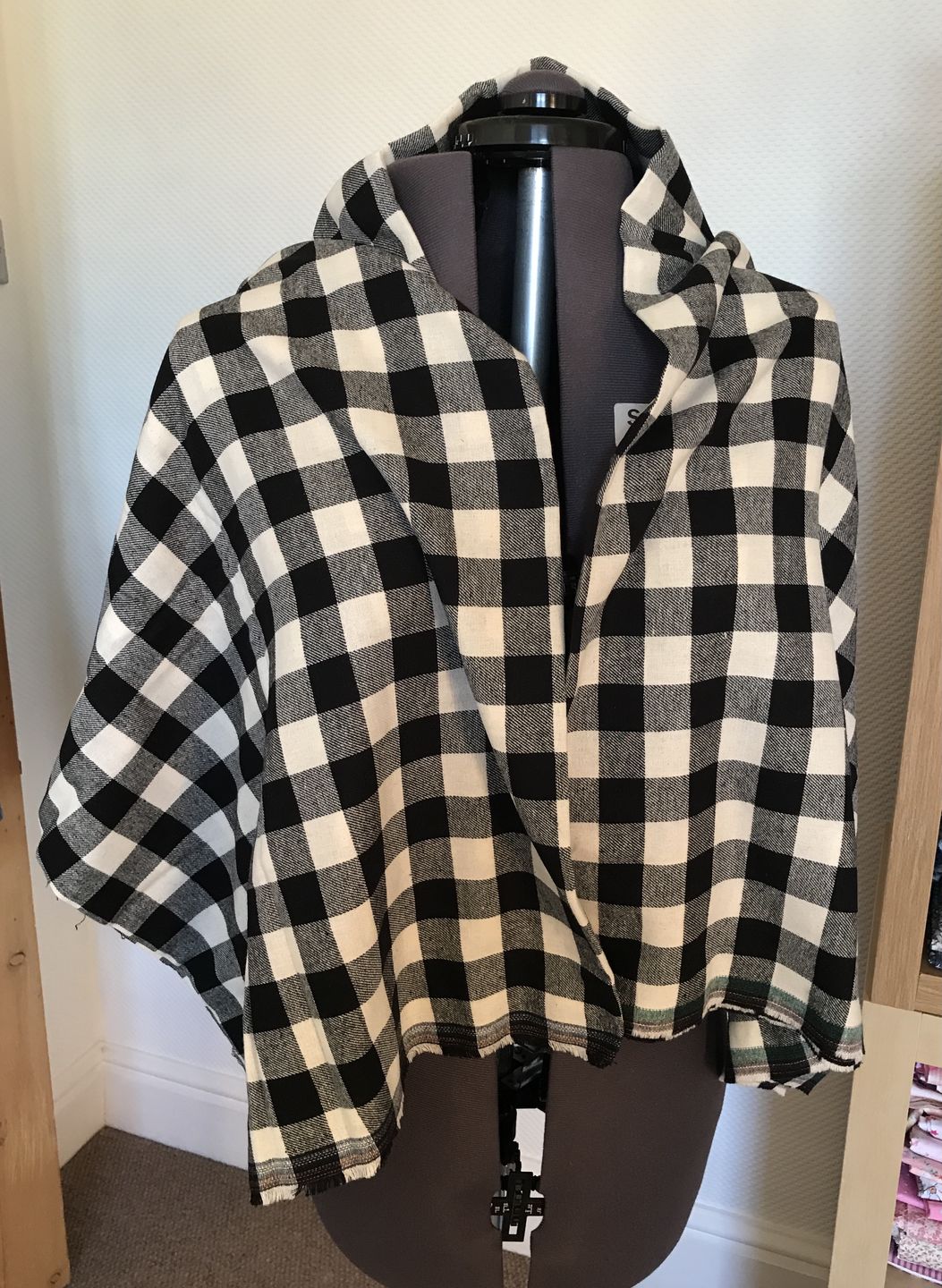 Customer photo review of Black and Cream Checkered Brushed Cotton Fabric