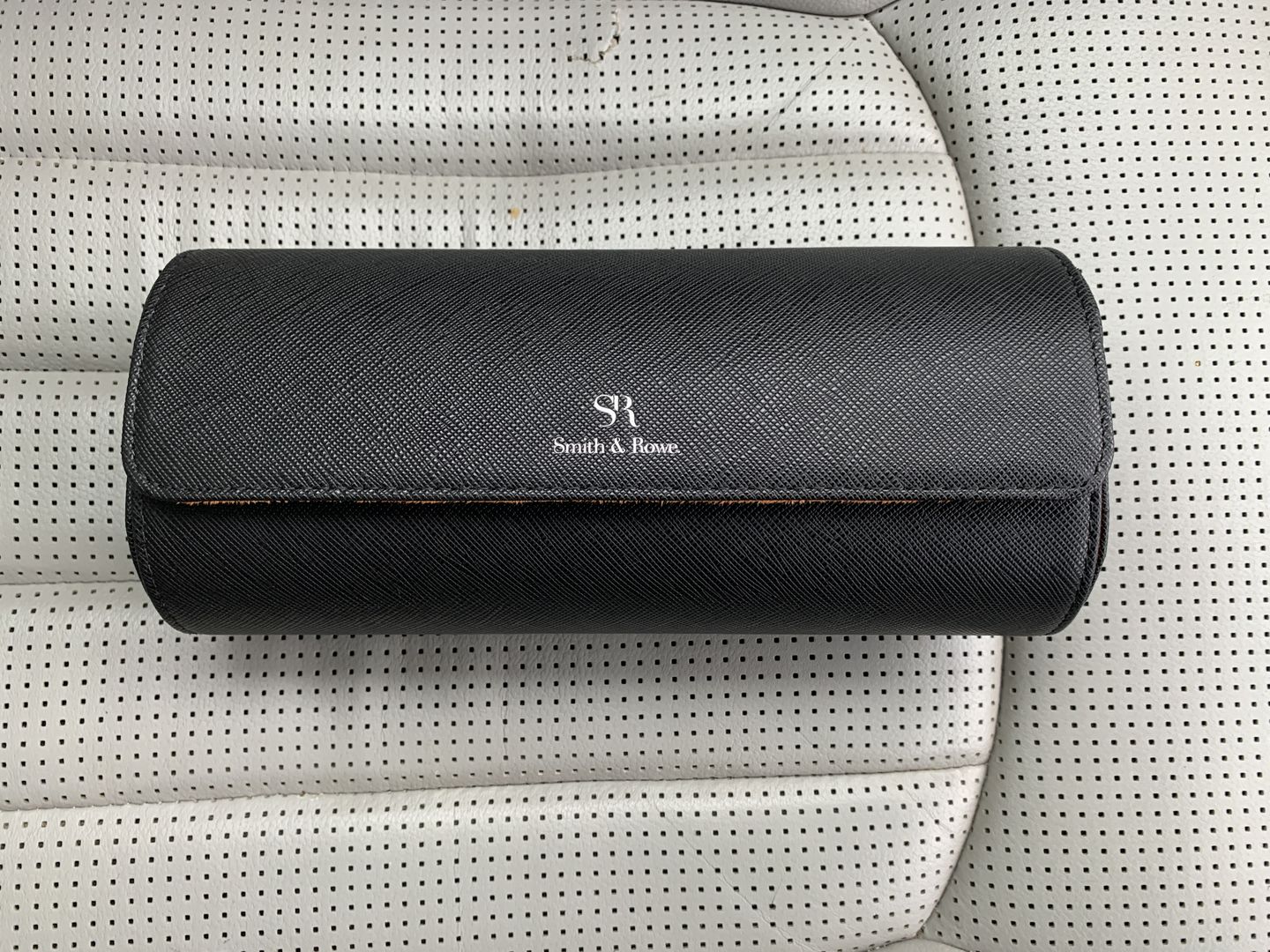 Customer photo review of Luxury leather handmade watch roll for 3 watches