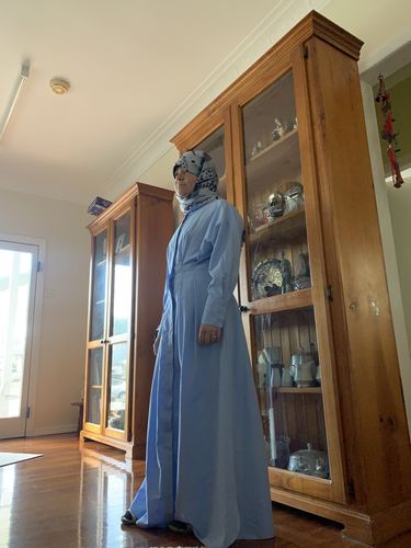 Customer photo review of Sunup Shirt Dress - Sky Blue