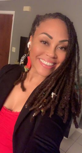 Customer photo review of Wooden Earrings- Wrapped in the Culture