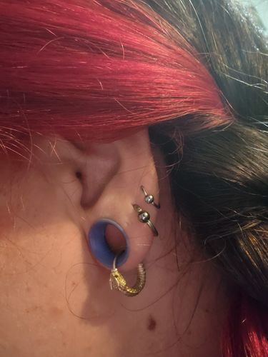 Customer photo review of Ouroboros Earrings