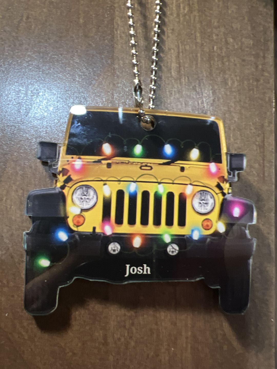 Customer photo review of Personalized Jeep Car Acrylic Christmas Ornament