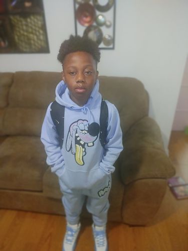 Customer photo review of RAW Drip Orange Bling Hoodie and Jogger Set