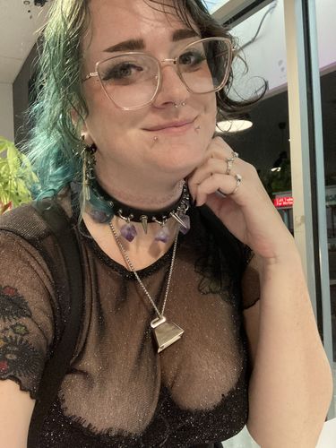 Customer photo review of Amethyst Crown Collar