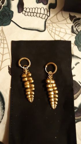 Customer photo review of Rattlesnake Tail Earrings