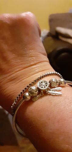 Customer photo review of Dreamcatcher Feather Charm Bracelet
