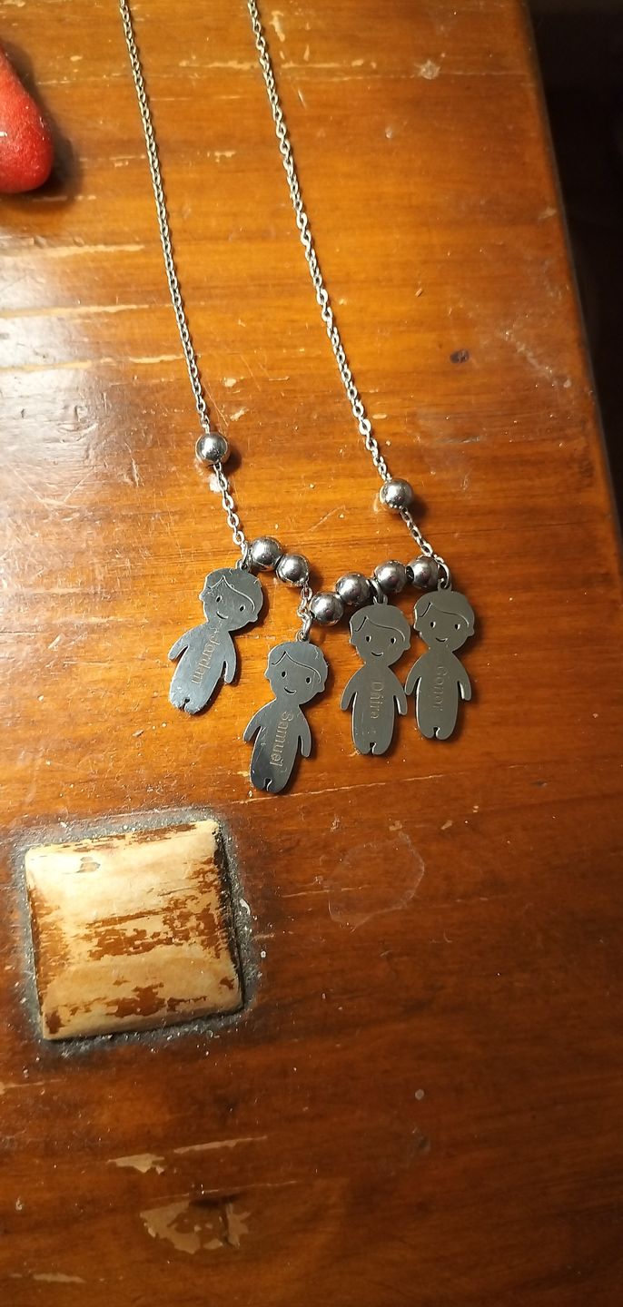Customer photo review of Personalised My Children Necklace