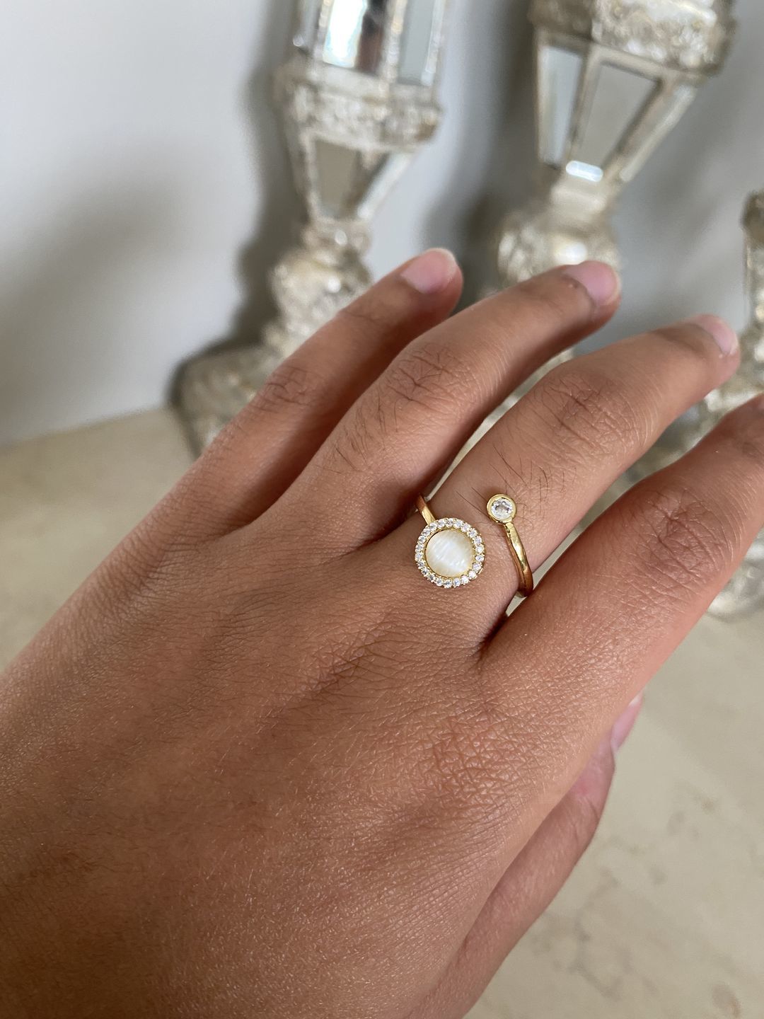 Customer photo review of Moonstone Meditation Ring