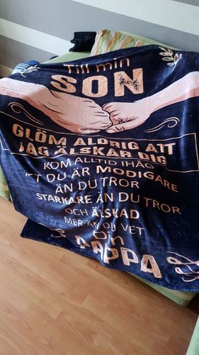 Customer photo review of Filt Från Far till son - "Du är min styrka"