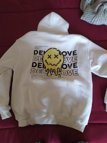 Customer photo review of Felpa Hoodie Deltanove Smile