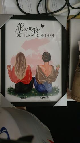 Customer photo review of Filles assises - Poster personnalisé