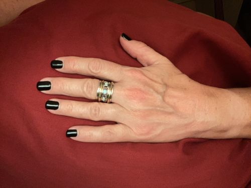 Customer photo review of Three Stone Larimar Spinner Ring Sterling Silver