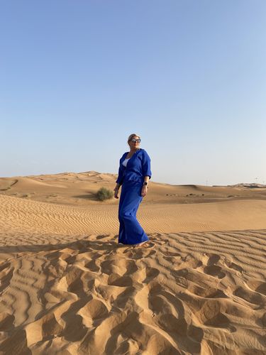 Customer photo review of Belle Musselin Zweiteiler - Royalblau