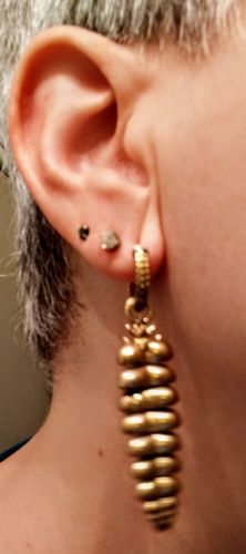 Customer photo review of Rattlesnake Tail Earrings