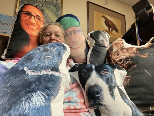 Customer photo review of Create A Custom Face Pillow