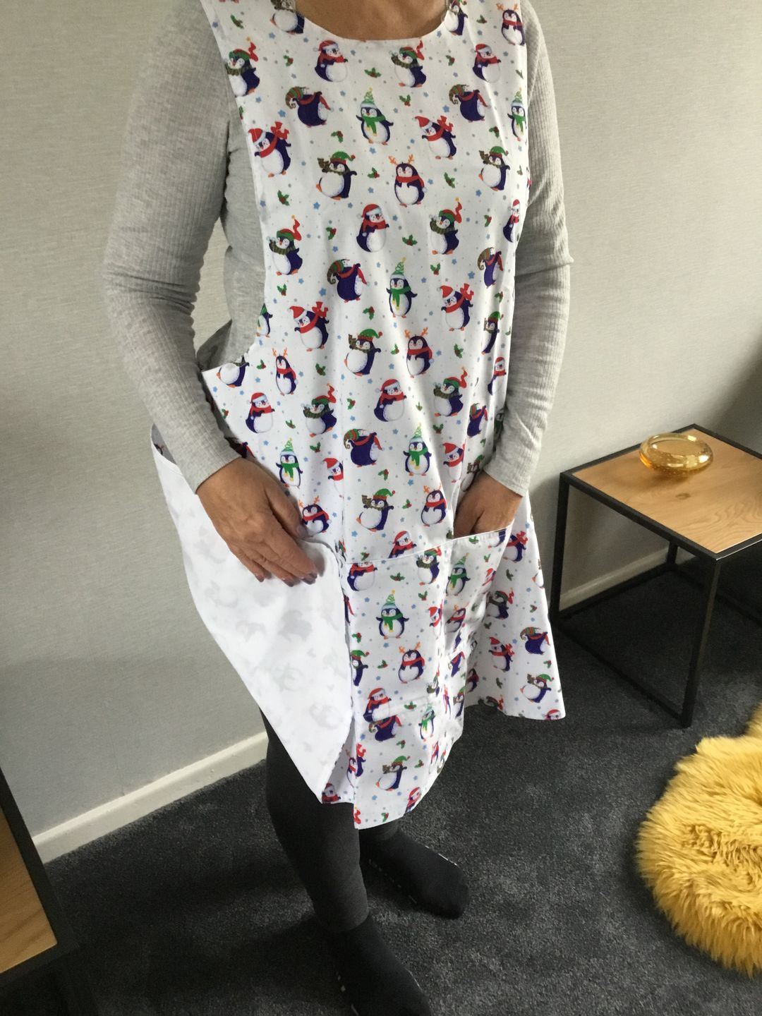 Customer photo review of Christmas Penguins on White Polycotton Fabric