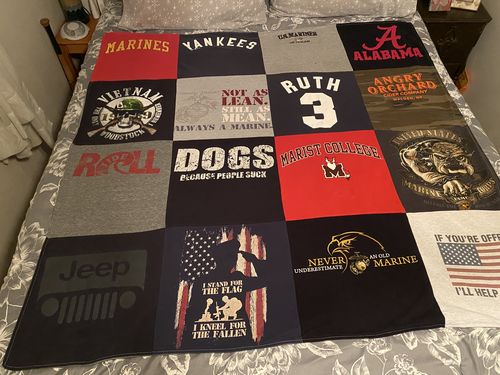 T-shirt quilt featuring new york yankees by Arlene from VA