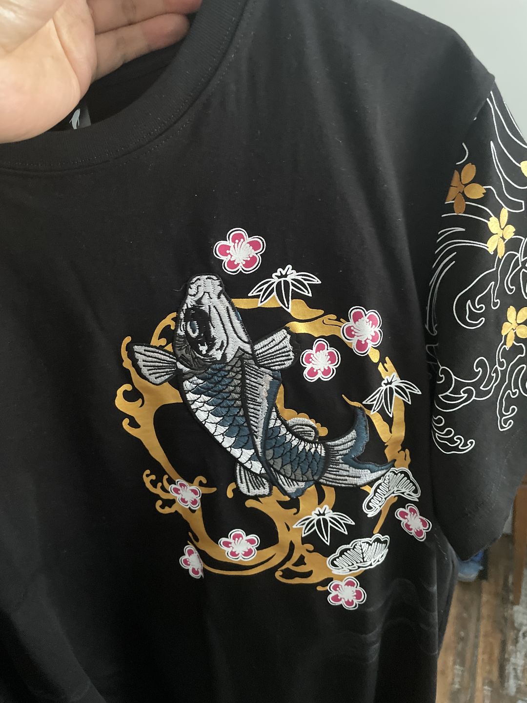 Customer photo review of Double Flying Dragons Embroidery Hoodie