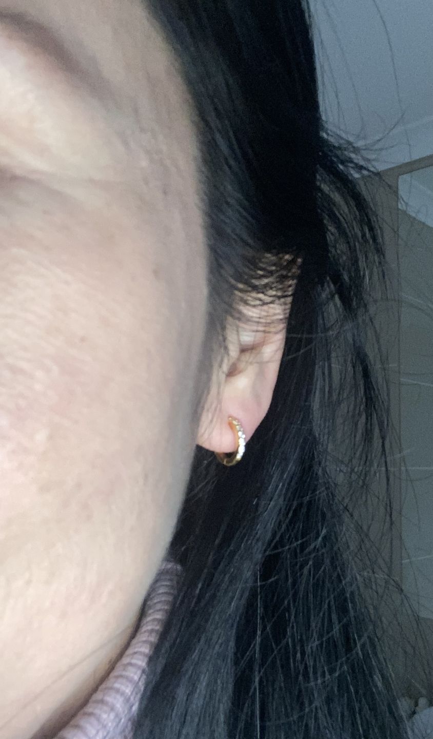 Customer photo review of White Stone Hoops