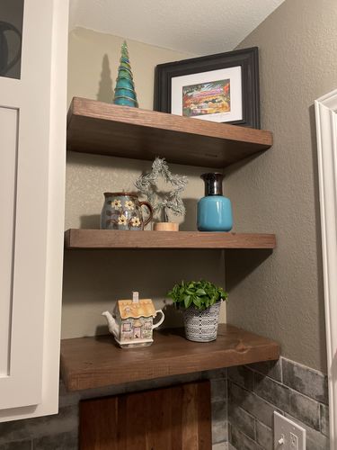 Customer photo review of Rustic Floating Shelves
