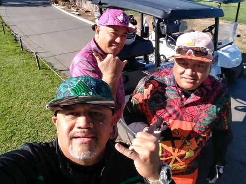 Customer photo review of Hawaii Shark Polynesian Tropical Polo Shirt - Red - AH