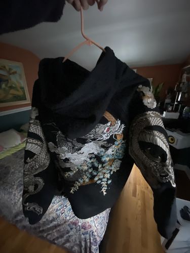 Customer photo review of Embroidered Dragon Hoodie