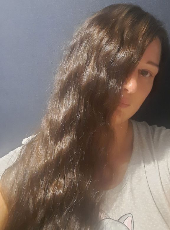 Customer photo review of 20” Dark Brown #2 Natural Wave DIY Hair Extensions Home Kit