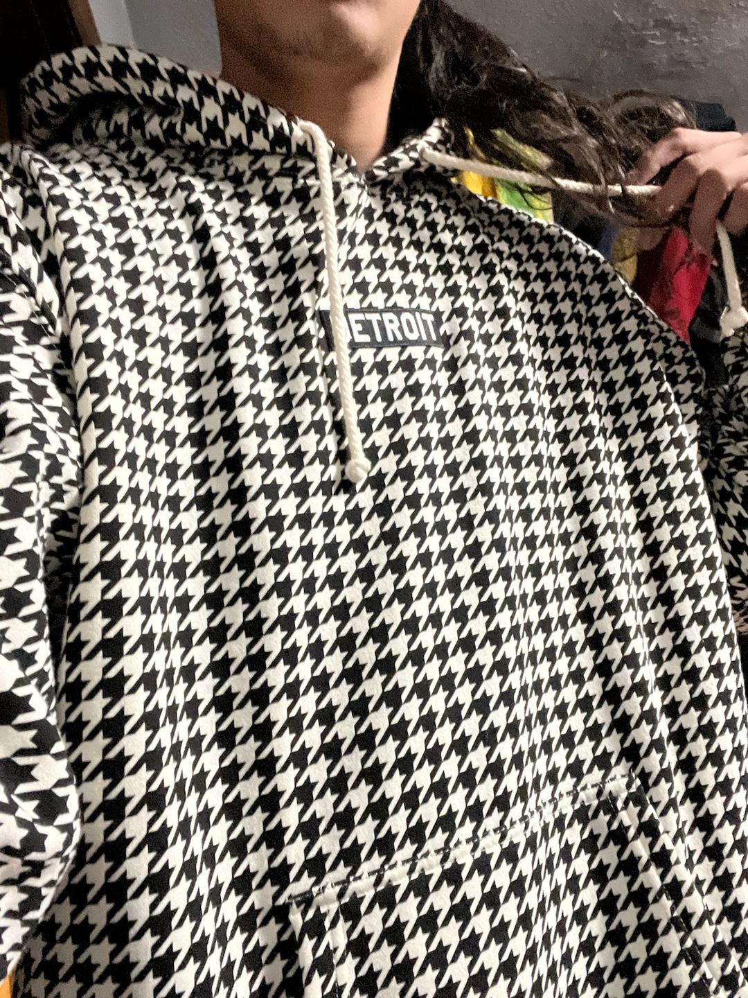 Customer photo review of Ink Detroit Premium Heavyweight Hoodie - Houndstooth