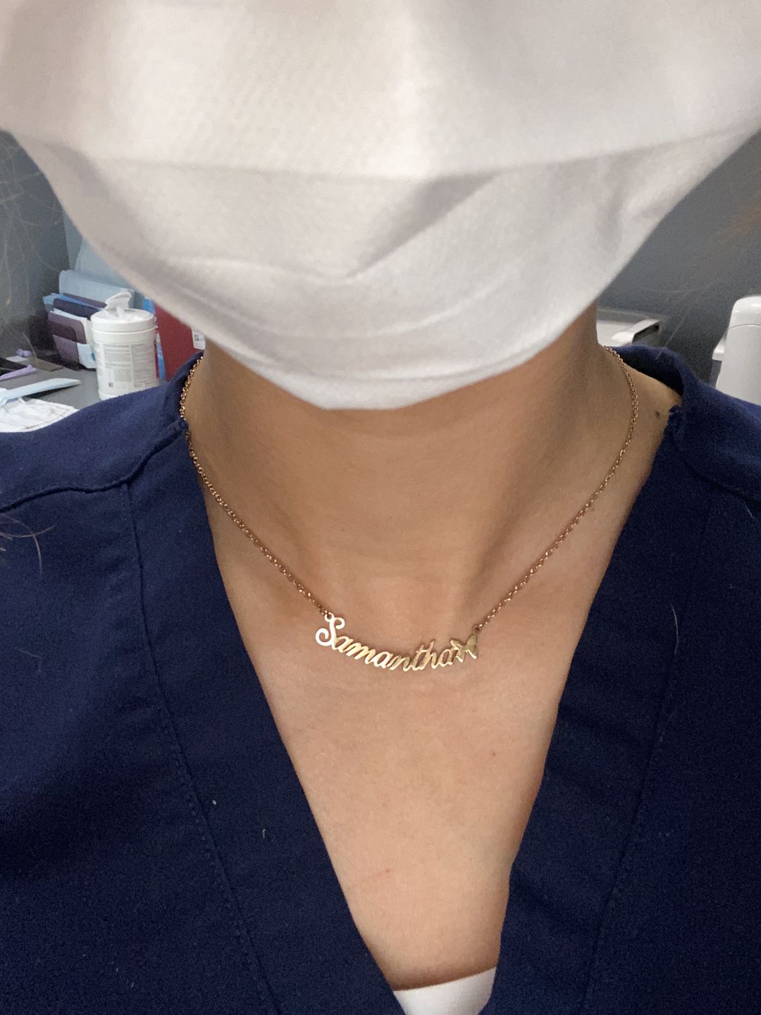 Customer photo review of Butterfly Name Necklace