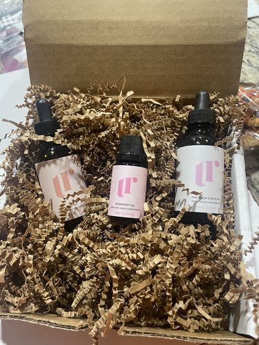 Customer photo review of TR Hair Oil Essentials Bundle ($66 value)