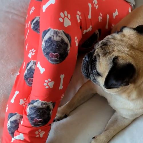 Customer photo review of Custom Dog Photo Leggings