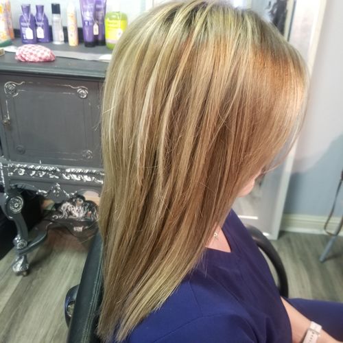 Customer photo review of Flat Silk Weft Hair Extensions 100% Virgin Human Hair Balayage Brown #4/27/4