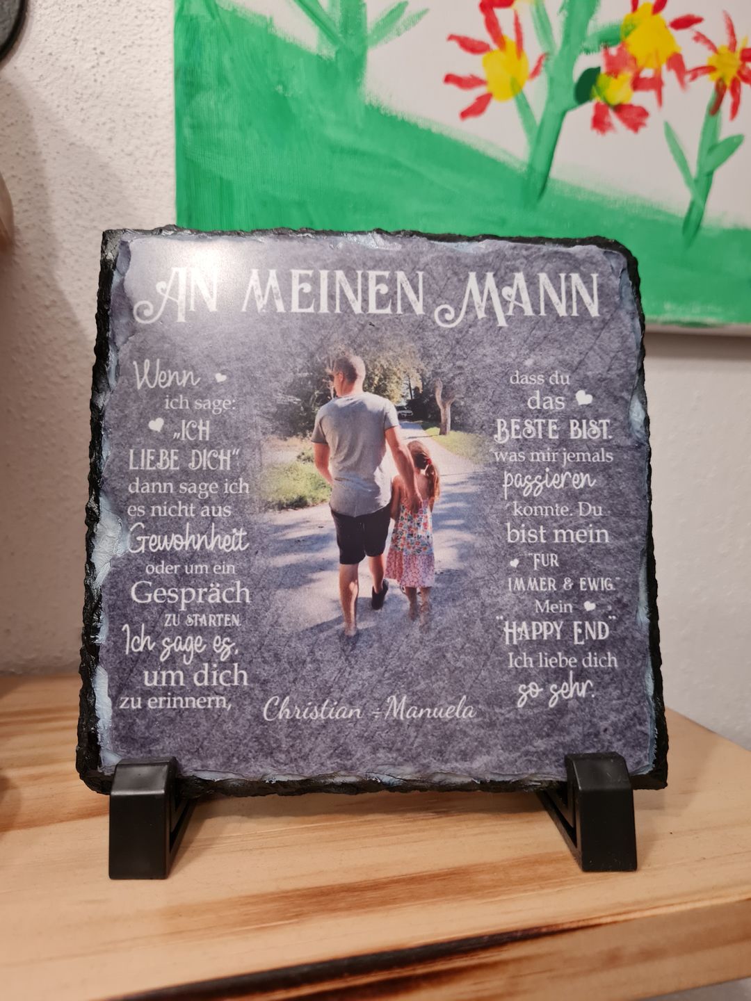 Customer photo review of An meinen Schatz - Paar-Schieferplatte
