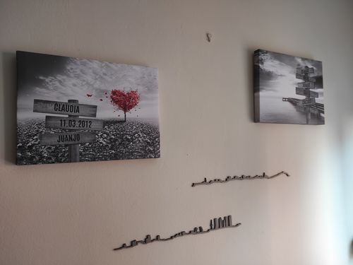 Customer photo review of Lienzo Árbol Corazón con Nombres Personalizados