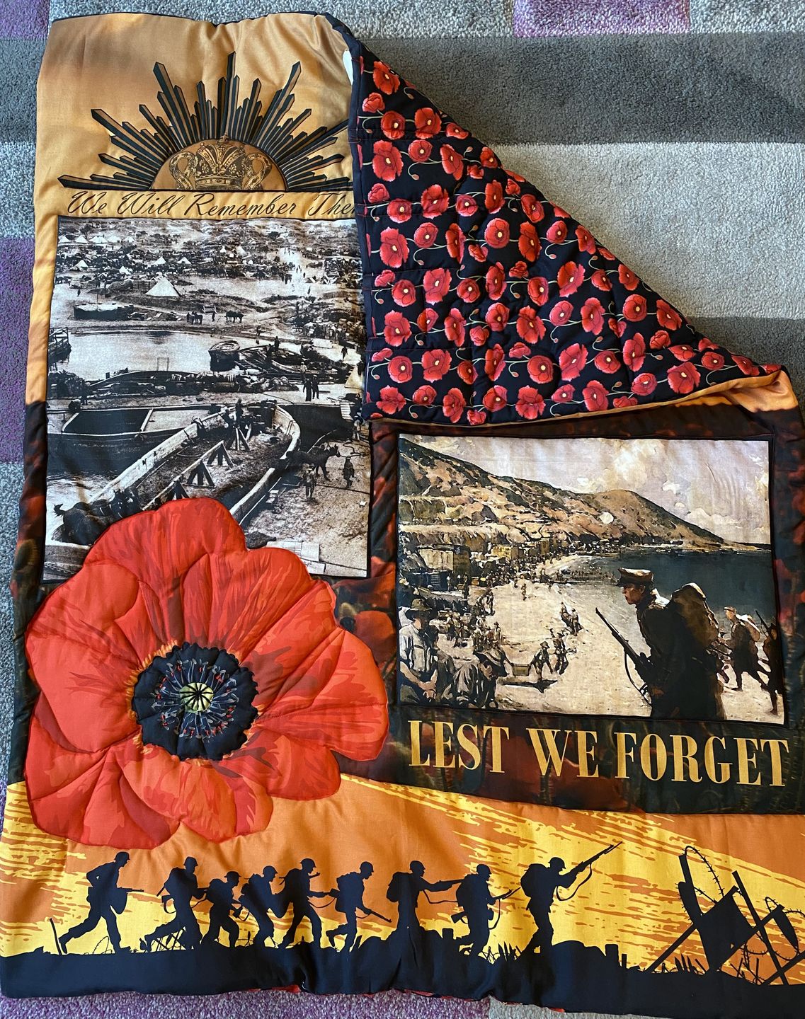 Customer photo review of Poppies Rose & Hubble Cotton Poplin Fabric
