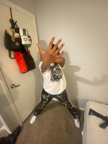 Customer photo review of Jordan 12 Stealth DopeSkill T-Shirt Trapped Halloween Graphic