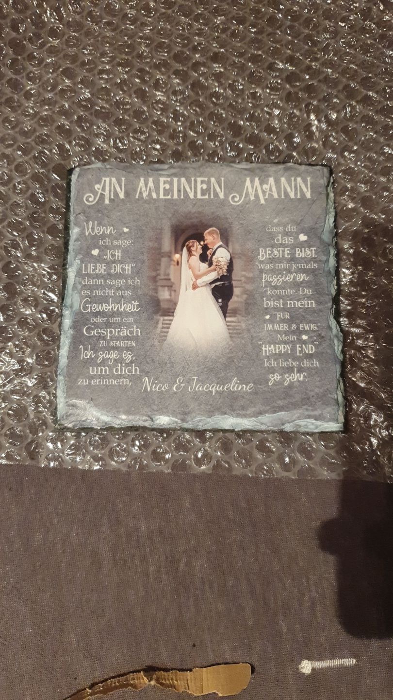 Customer photo review of An meinen Schatz - Paar-Schieferplatte