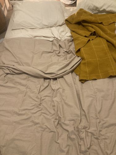Customer photo review of Renewed Organic Crinkled Percale Duvet Cover, Full/Queen